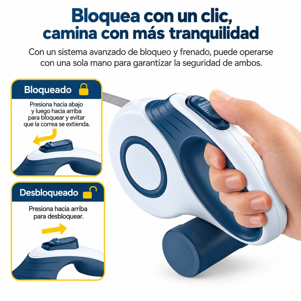 PetFlex – Correa Retráctil Automática para Perros y Gatos