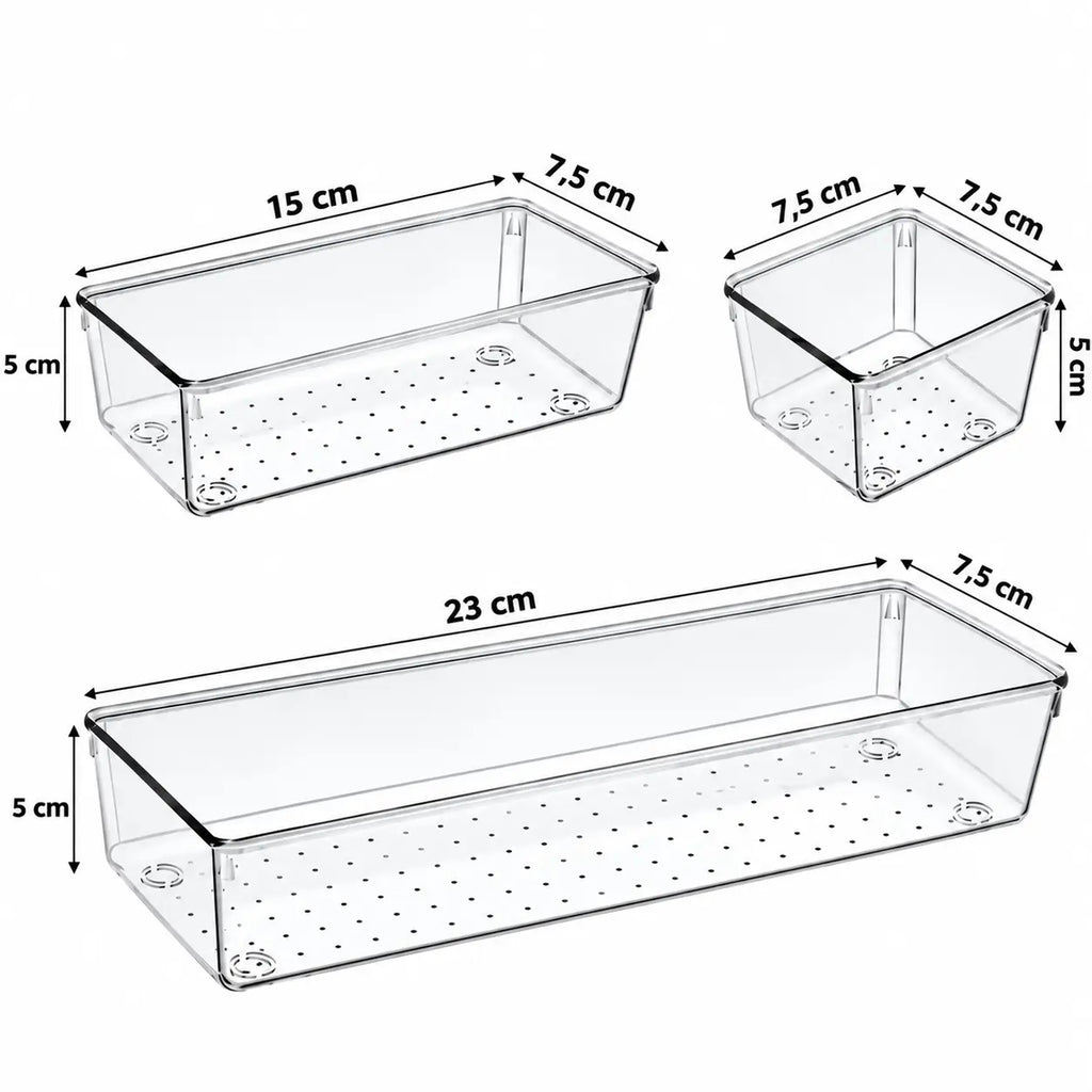 ClearBox – Kit de 9 Organizadores Transparentes para Cajones