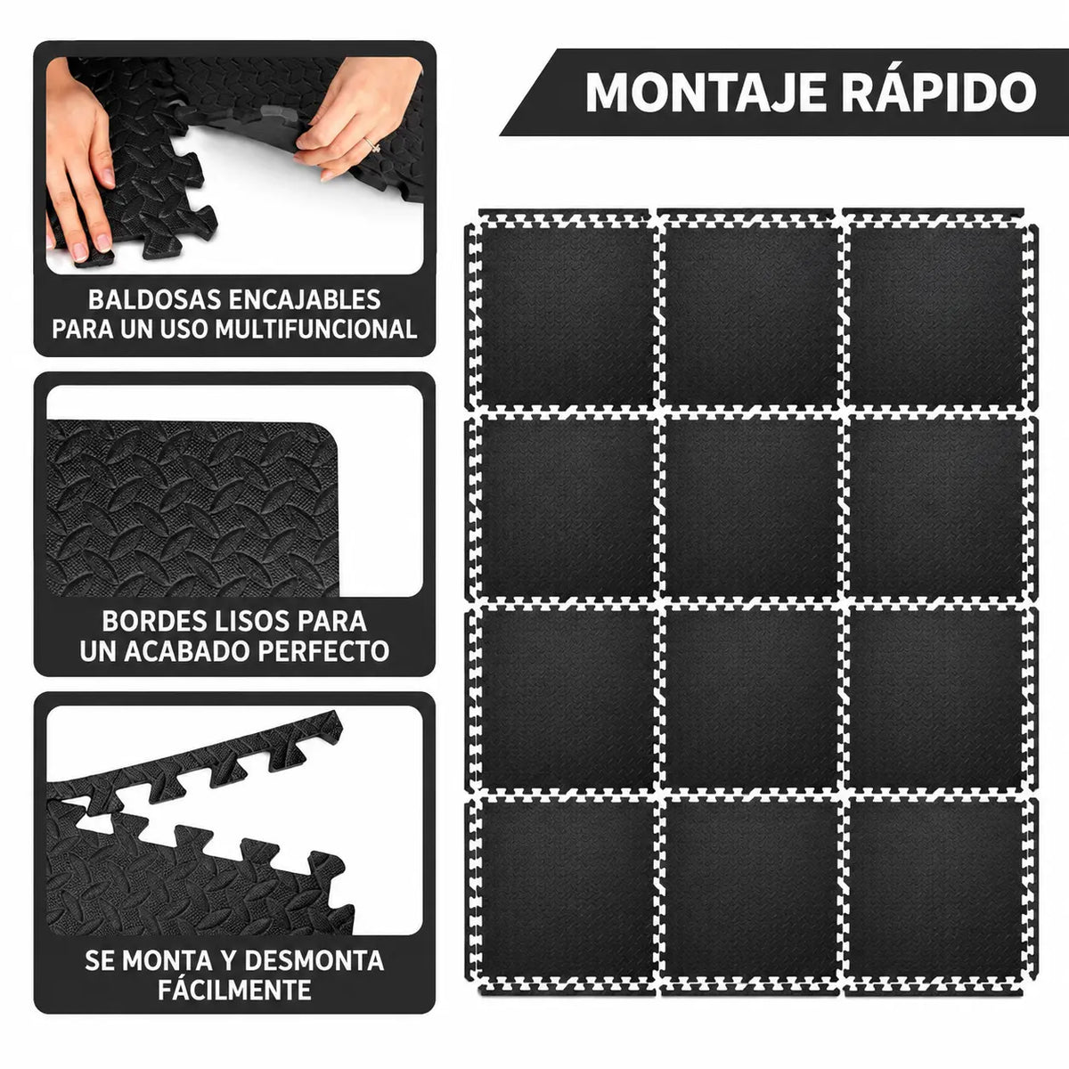 FitPuzzle – Losetas de Suelo EVA Antideslizantes para Fitness