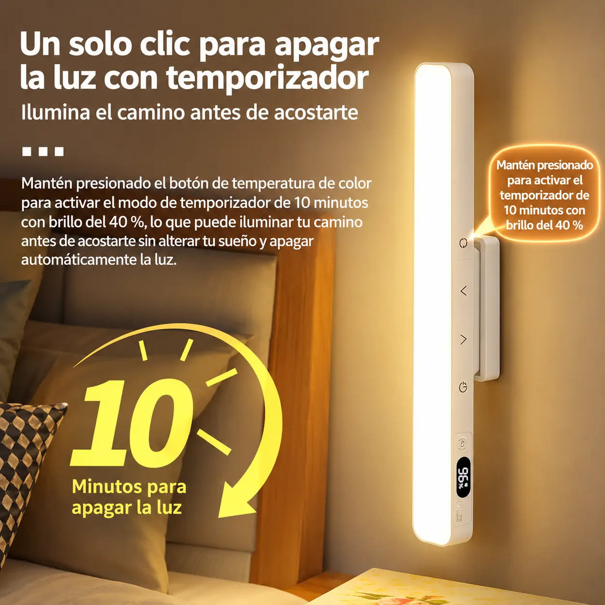 TouchLight – Lámpara LED Recargable con Control Táctil