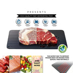 LMETJMA Fast Defrosting Tray Aluminium Alloy Thaw Food Defrosting Tray Frozen Meat Fish Food Tray With Brush Meat Tools KC0044