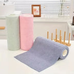50 Sheets/Roll Microfiber Dishcloth Reusable Double Sided Kitchen Cleaning Cloth for Dishes Utensils Glass Kitchen Accessory