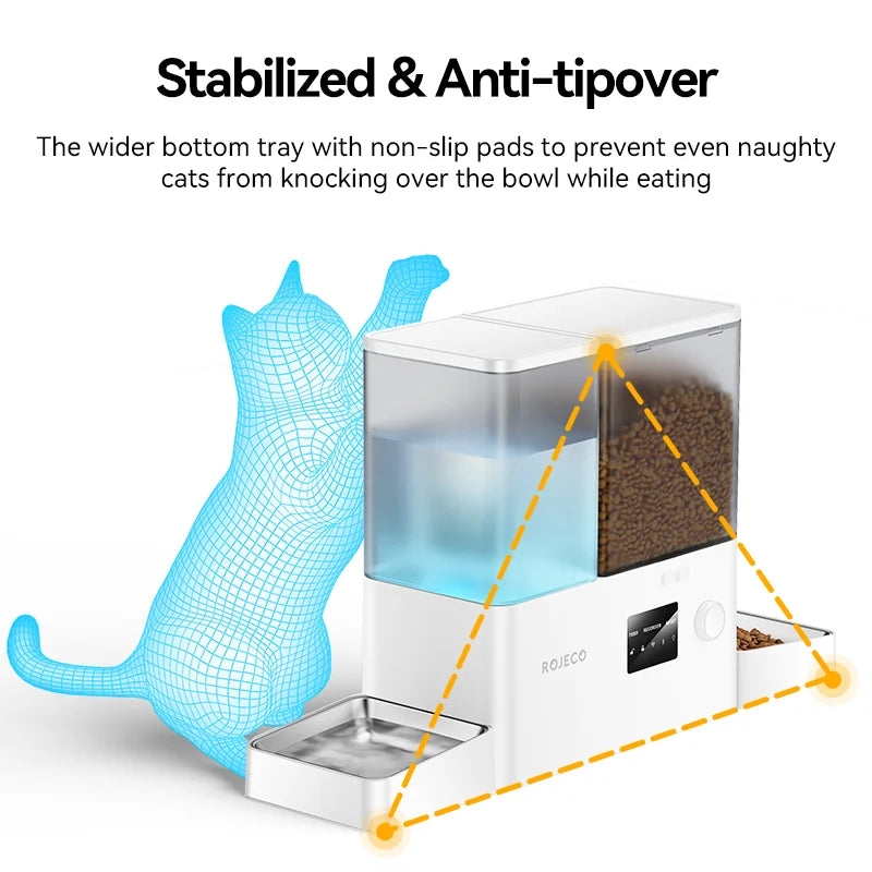 PetFlow Duo – Comedero y Bebedero Automático 2 en 1 Rojeco