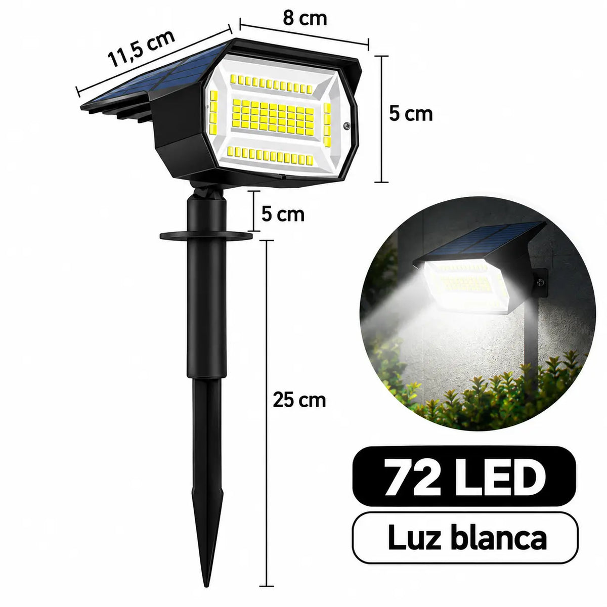 SolarBeam – Foco Solar LED para Exterior