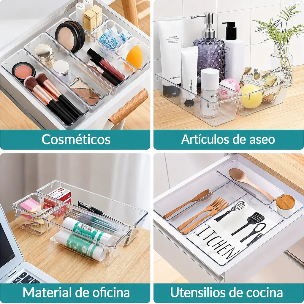ClearBox – Kit de 9 Organizadores Transparentes para Cajones