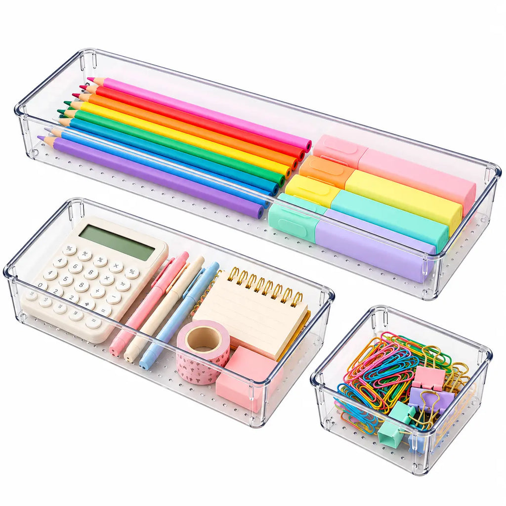 ClearBox – Kit de 9 Organizadores Transparentes para Cajones