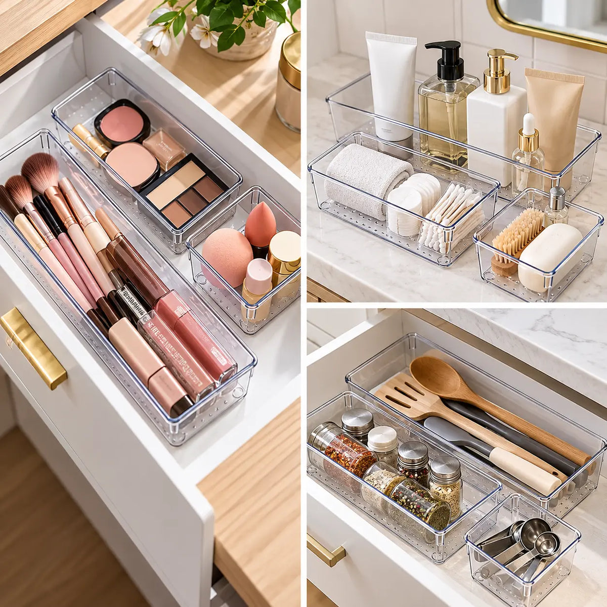 ClearBox – Kit de 9 Organizadores Transparentes para Cajones
